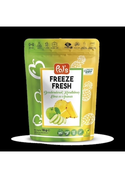 Freeze Fresh Dondurularak Kurutulmuş Ananas - Elma Mix 18 Gr. 15 G