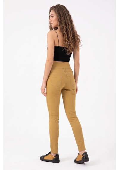 My Style Kadın Yüksek Bel Kanvas Pantolon 01575 Bgl-st05670 Safran