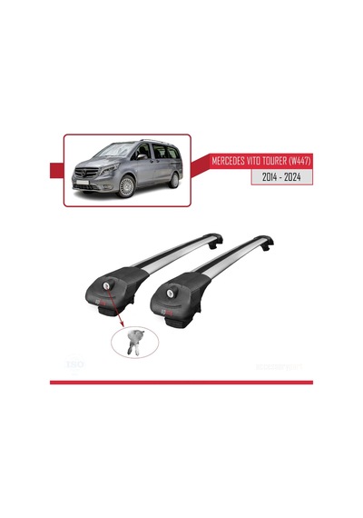 Mercedes Vito Tourer W447 2014 Ve Sonrası İle Uyumlu Ace-1 Ara Atkı Tavan Barı Gri
