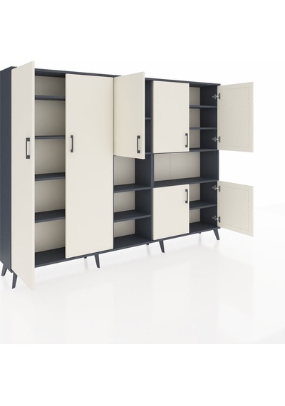 Arges Dolap 13 Raflı 7 Kapaklı 220x30x163 Antrasit-aytaşı/antrasit Aytası/antrasıt - Antrasıt Arges Dolap 13 Raflı 7 Kapaklı 220x30x163 Antrasit-aytaşı/antrasit Aytası/antrasıt - Antrasıt