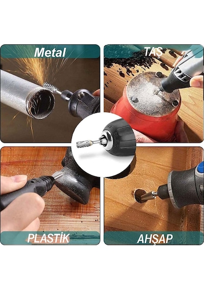Freze Uç Törpü 5 Parça Kalıpçı Taşlama Seti Metal Demir Oyma Ve Zımparalama Ucu, Matkap Uyumlu