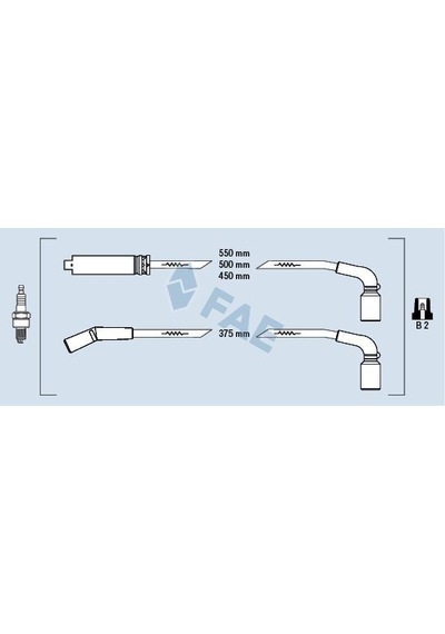 Fae 83562 Buji Kablo Set Chevrolet Kalos 1.4 02 Lanos 1.4-1.5 97 Chevrolet Aveo 1.5-kalos 1.5 05 96305387 -