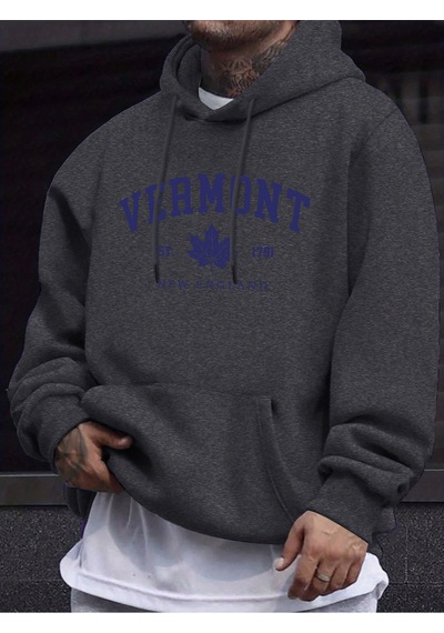 Startmore Startmorevermont New England Est 1791 Pattern Man's Tops Autumn Casual Pullovers Street Warm Sweatshir Antrasit