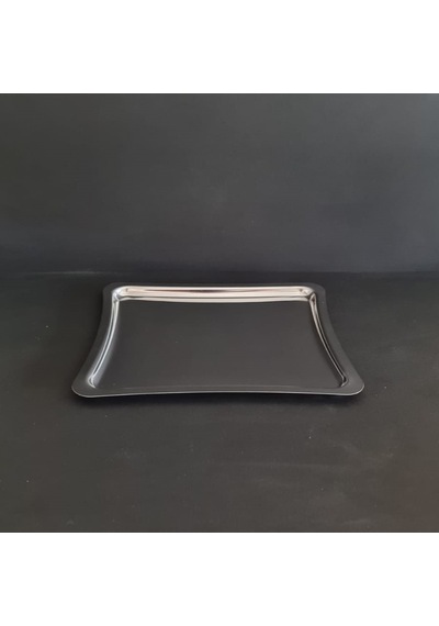 Paslanmaz Çelik Kahve Sunum Tepsisi 21x19 Cm Servis Tepsisi Gümüş