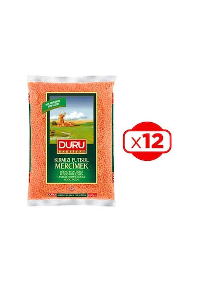 Duru Kırmızı Futbol Mercimek 12 x 1 KG