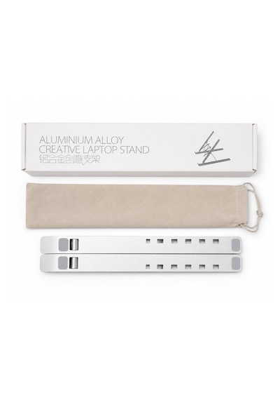Katlanabilir Ayarlanabilir Alüminyum Alaşımlı Laptop Standı Taşıma Çantalı Gümüş