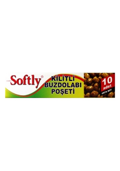 Softly Buzdolabı Poşeti 10 Adet Orta Kilitli - 100'li Paket