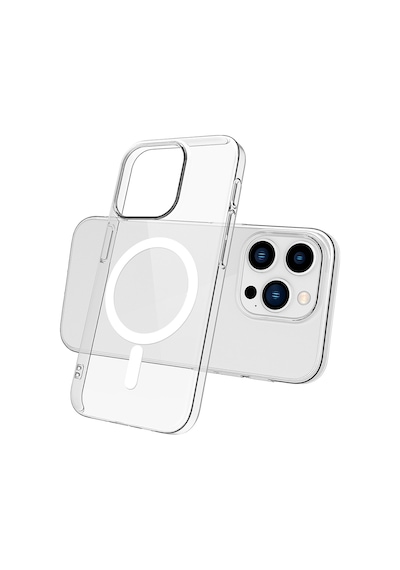Apple Uyumlu iPhone 15 Pro Max Kamera Korumalı M-safe Şarj Özellikli Şeffaf Mkst London Silikon Kapak - Şeffaf Şeffaf