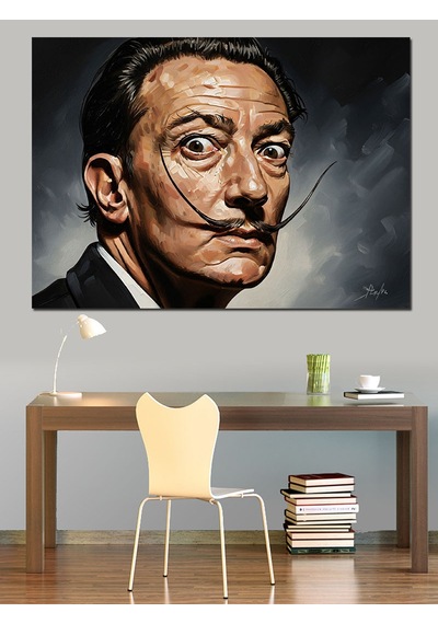 Ahşap Tablo Ünlü Ressam Salvador Dali Portresi İnsan Figürlü Tablolar