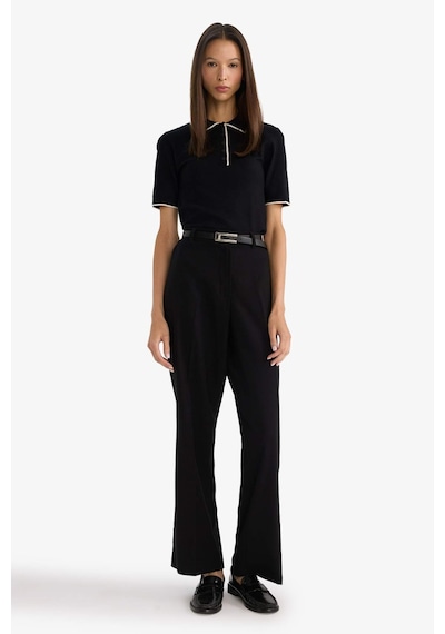 Defacto Straight Fit Çift Cepli Normal Bel Düz Paça Pantolon G7024ax25aubk81 Siyah-bk81