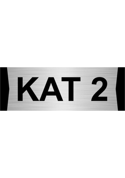 Kat 2 7x20cm Gümüş Renk Metal Yönlendirme Levhası