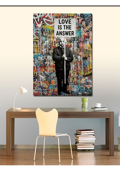 Kanvas Tablo "love İs The Answer" Grafiti 50cmx70cm