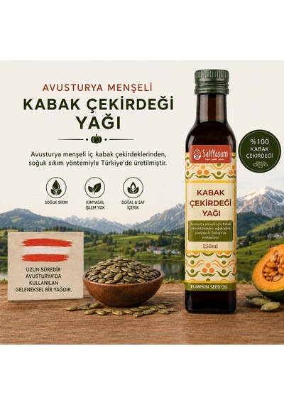 Tr Yaşam Soğuk Sıkım Kabak Çekirdeği Yağı 250ml Avusturya Menşeli Çekirdek 0.75 LT - 2.5 LT - 12 KG