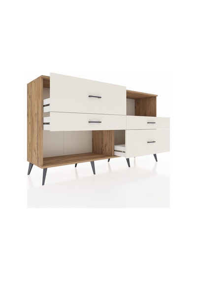 Hyperion Konsol Tek Raflı 4 Çekmeceli 176x44x99 Çam-çam/aytaşı Atlas Çam/atlas Çam - Atlas Çam