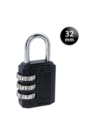Ymk-1332 Üç Basamaklı Şifreli Asma Kilit Siyah 32 Mm