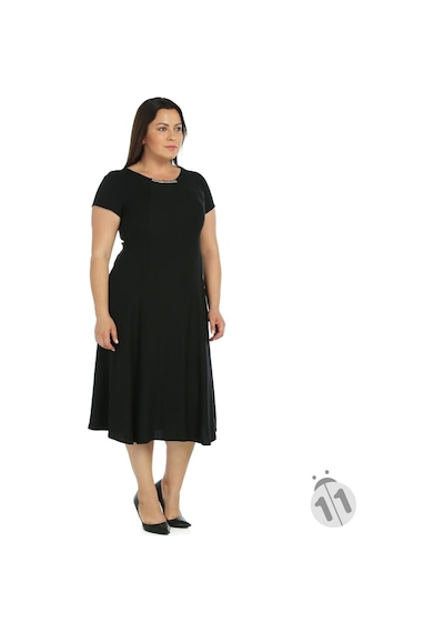 4088S-Nidya Moda Büyük Beden Elbise Sem Krep Çok Renkli