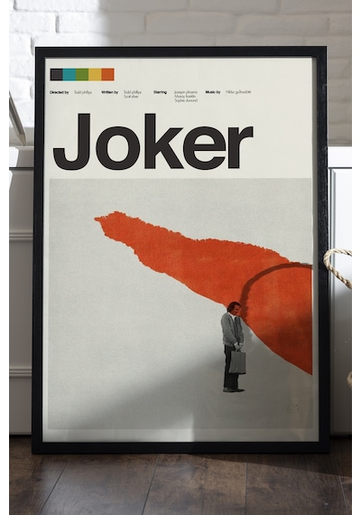 Joker Siyah Ahşap Çerçeveli Poster, Film Duvar Tablosu