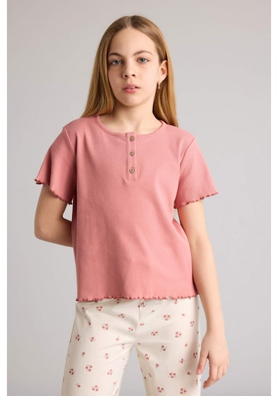 Defacto %100 Pamuklu Fitilli Kaşkorse 2'li Pijama Takımı Kız Çocuk H2656A826SP