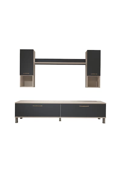 Decoraktiv Eko 5da Mdf Std Krom Ayaklı Tv Ünitesi Tv Sehpası Beyaz - Antrasit