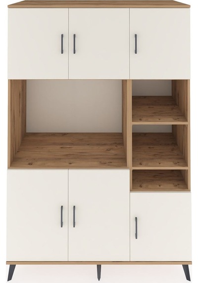 Kronos Dolap 10 Raflı 6 Kapaklı 132x59x195 Çam-aytaşı/çam Çam