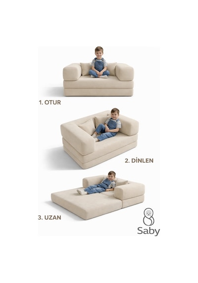 Premium 140x70 Cm Modüler Çocuk Ve Genç Koltuğu Yatak Olabilen Sünger Oyun Alanı Yıkanabilir Kılıf Bej Premium 140x70 Cm Modüler Çocuk Ve Genç Koltuğu Yatak Olabilen Sünger Oyun Alanı Yıkanabilir Kılıf Bej