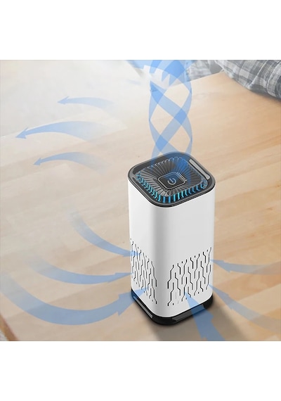 Ally K2 Araç İçm Mini Hava Temizleyici Araba Ev Ofis Taşınabilir Air Purifier- 5775 Siyah Orkide
