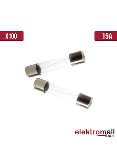 Cam Sigorta 5x20mm 15a 250v 100 Adet