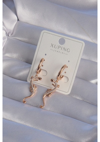 Ezoconcept Xuping Rose Renk Zirkon Taşlı Kertenkele Model Halka Küpe