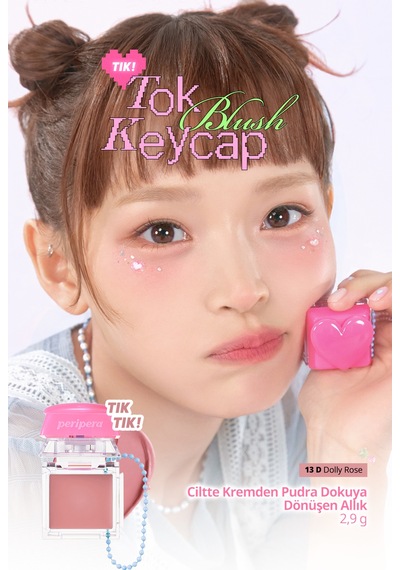 Ciltte Kremden Pudra Dokuya Dönüşen Allık Perıpera Tok Blush Keycap 13 Dolly Rose