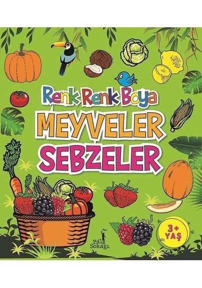 Boyama Kitabı Meyveler Sebzeler Renk Renk Boya- Pal Sokağı