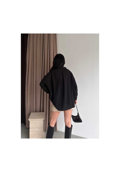 Unika Boutique Salaş Stil Gömlek Siyah
