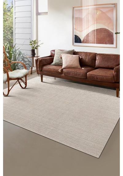 Jüt Kaymaz Taban Yıkanabilir Krem Halı Jüt Kilim Yıkanabilir Örme Krem Sisal Kilim Krem Krem
