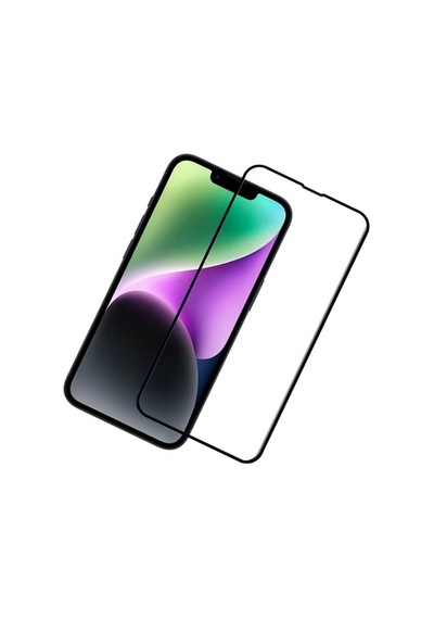 Apple Uyumlu   iPhone 14 Siyah 5D Tam Kaplayan Ekran Koruyucu Cam