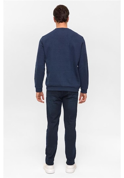 SÜVARİ Lacivert Regular Düz Bisiklet Yaka Sweatshirt Lacivert