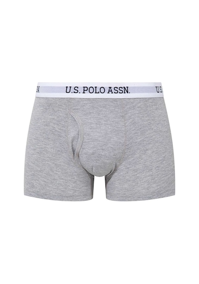 U.S. Polo Assn. Erkek Gri Melanj Tekli Cepli Boxer 80451Y Gri Melanj