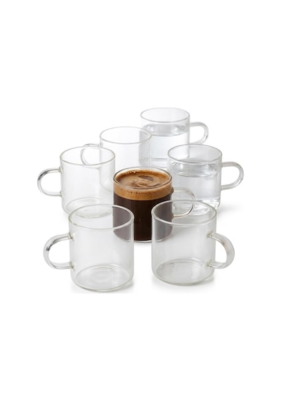 6'li Borosilikat Cam Mini Kupa Seti - 130 Ml Tek Cidarlı, Altlıksız Türk Kahvesi Ve Espresso Fincanı Takımı Diğer