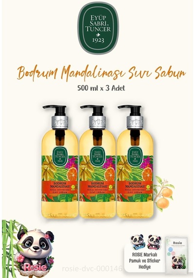 Eyüp Sabri Tuncer Bodrum Mandalinası Sıvı Sabun 500 Ml Ve Rosıe%100 Pamuk