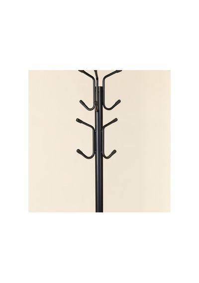 Viona 12 Askılı Metal Ayaklı Portmanto Siyah 161 Cm