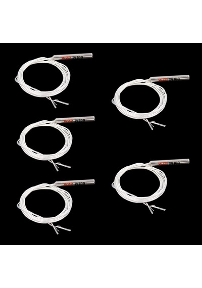 5 Adet Wzp Pt100 Sıcaklık Sensörü - 4x30mm Paslanmaz Çelik Prob, 50cm 2 Uçlu Hassas Isı Ölçer