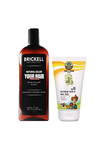 Brickell Saçlarınıza Ve Sakalınıza Tonlamaya Şampuan + Ibn-ı Sina Kuyruk Yağlı Bal Özlü Bay Bayan Yüzkremi 50ml - 100