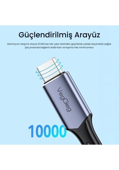 27w 3a Usb Type-c To Lightning İphone İpad Hızlı Şarj Ve Data Kablosu 1.2 Metre
