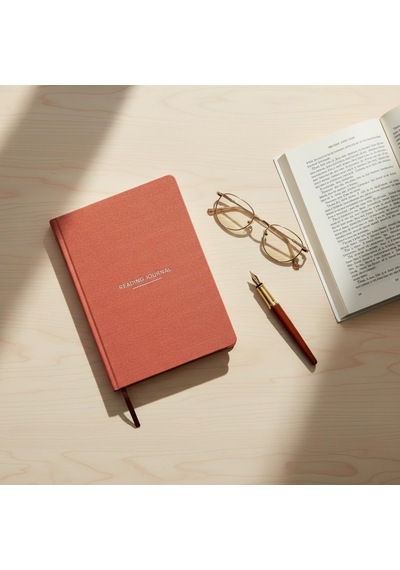 Okuma Günlüğü A5 Sert Kapa Klı Reading Journal, 100 Kitap İncelemesi, Günlük Okuma Takibi Kiremit