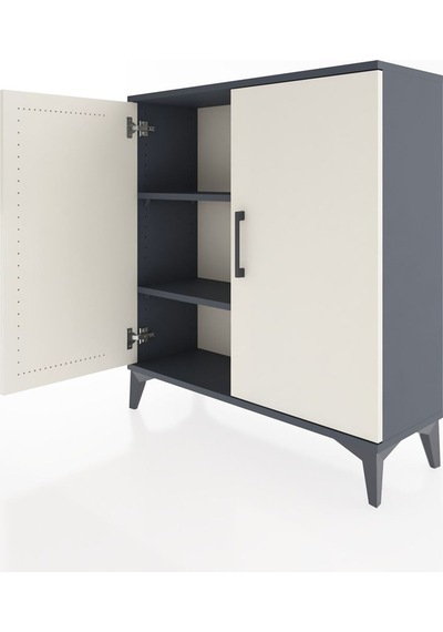 Arges Şifonyer 2 Raflı 2 Kapaklı 88x30x96 Antrasit-aytaşı Antrasit
