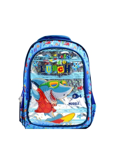 Muggle Okul Çantası Cute Shark Mavi Mu-0044 Çok Renkli