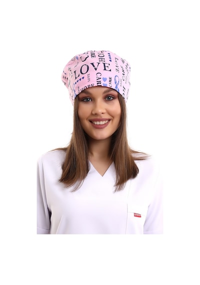 Pembe Love Desenli Cerrahi Bone - Doktor Bone-Standart-9003 Love Pembe