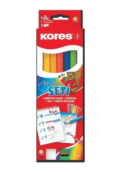 Kores Jumbo Coach İlk Yazı Yazı Kalemi Seti Çok Renkli
