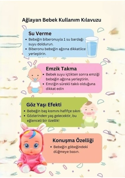 Konuşan Ve Gözyaşı Döken Kolları Ve Kafası Et Bebek Peluş Tulumlu 28 Cm Ağlayan Oyuncak Bebek Mavi
