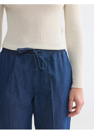 Lcwaıkıkı Classic İndigo Carrot Fit Keten Karışımlı Kadın Jean Pantolon