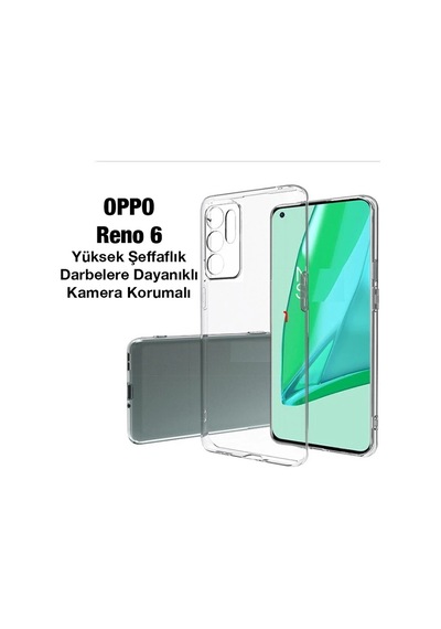 Oppo Reno 6 Kılıf Kamera Korumalı Ultra İnce Şeffaf Silikon Kılıf- 5775 Mh-hs0694-9460