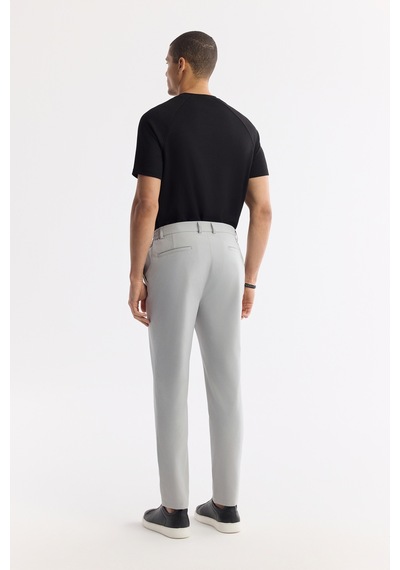 Avva Erkek Açık Gri Beli Lastikli Bi-stretch Teknik Kumaş Slim Fit Pantolon A51y3077